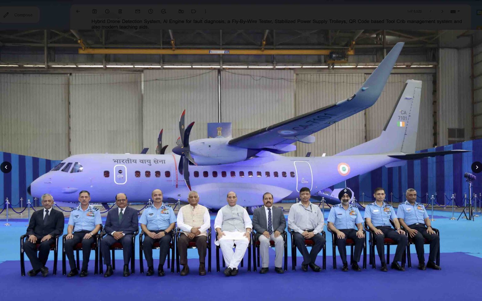 India S First C 295 Aircraft Formally Introduced Into IAF