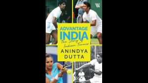 A book titled "Advantage India: The Story of Indian Tennis" by Anindya Dutta_4.1