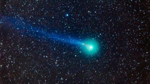 Green comet approaching Earth