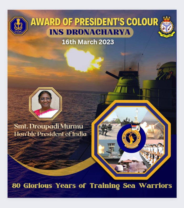 INS Dronacharya Receives Prestigious President Droupadi Murmu's Colour Award_5.1