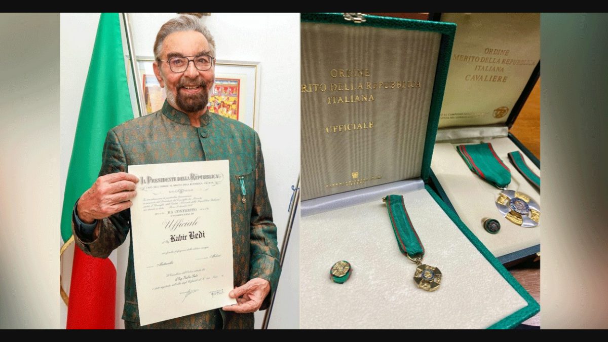 Veteran actor Kabir Bedi awarded Italy's civilian honour 'Order of Merit'