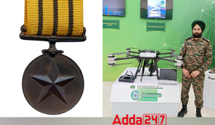 Havildar Varinder Singh Awarded Vishisht Seva Medal for Developing Multipurpose Octocopter