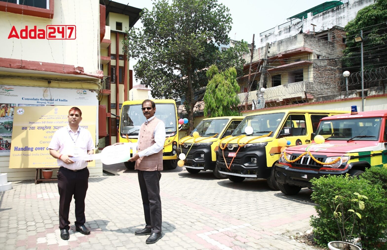 India Donates Ambulances and School Buses to Nepal