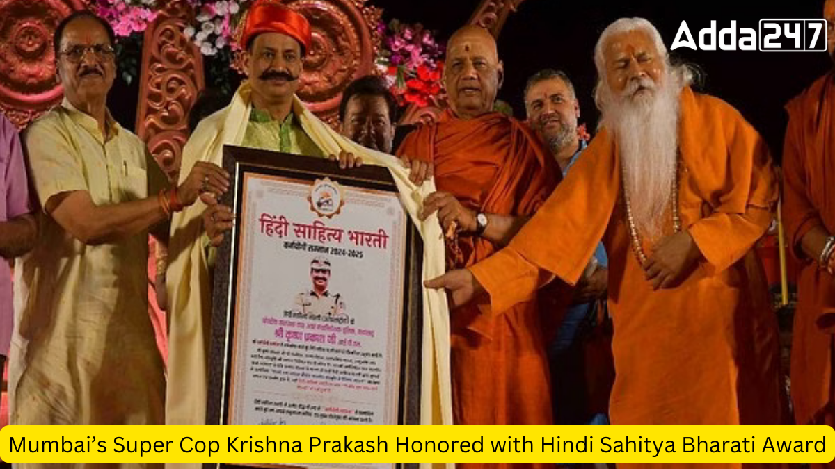Mumbai’s Super Cop Krishna Prakash Honored with Hindi Sahitya Bharati Award