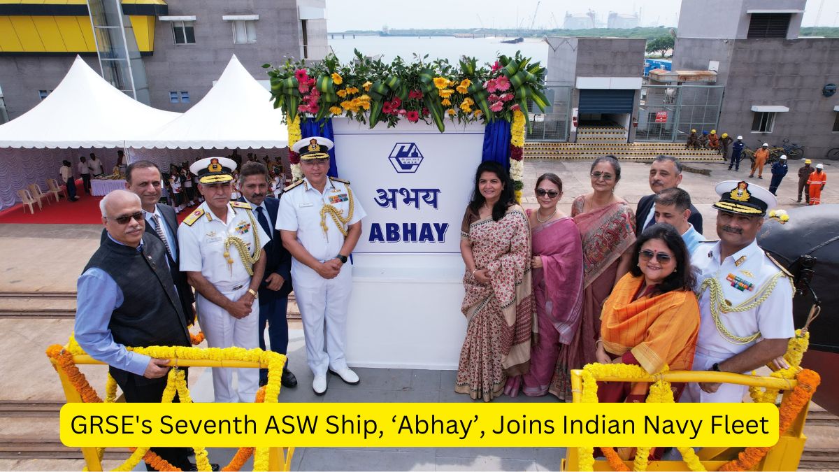 GRSE's Seventh ASW Ship, 'Abhay', Joins Indian Navy Fleet