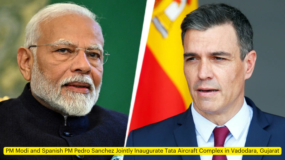 PM Modi and Spanish PM Pedro Sanchez Jointly Inaugurate Tata Aircraft Complex in Vadodara, Gujarat