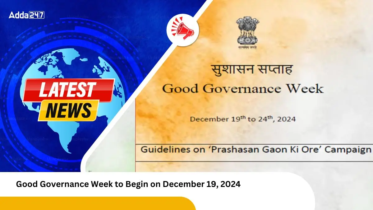 Good Governance Week to Begin on December 19, 2024