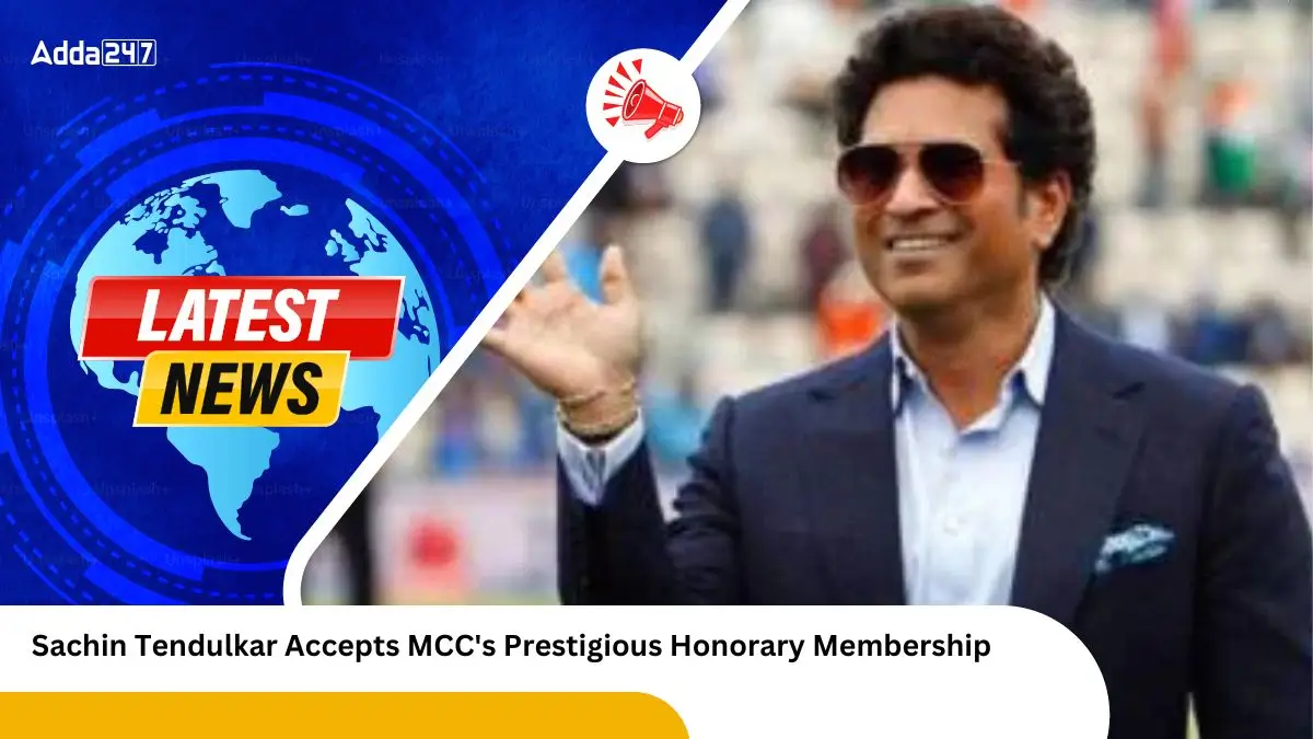 Sachin Tendulkar Accepts MCC's Prestigious Honorary Membership