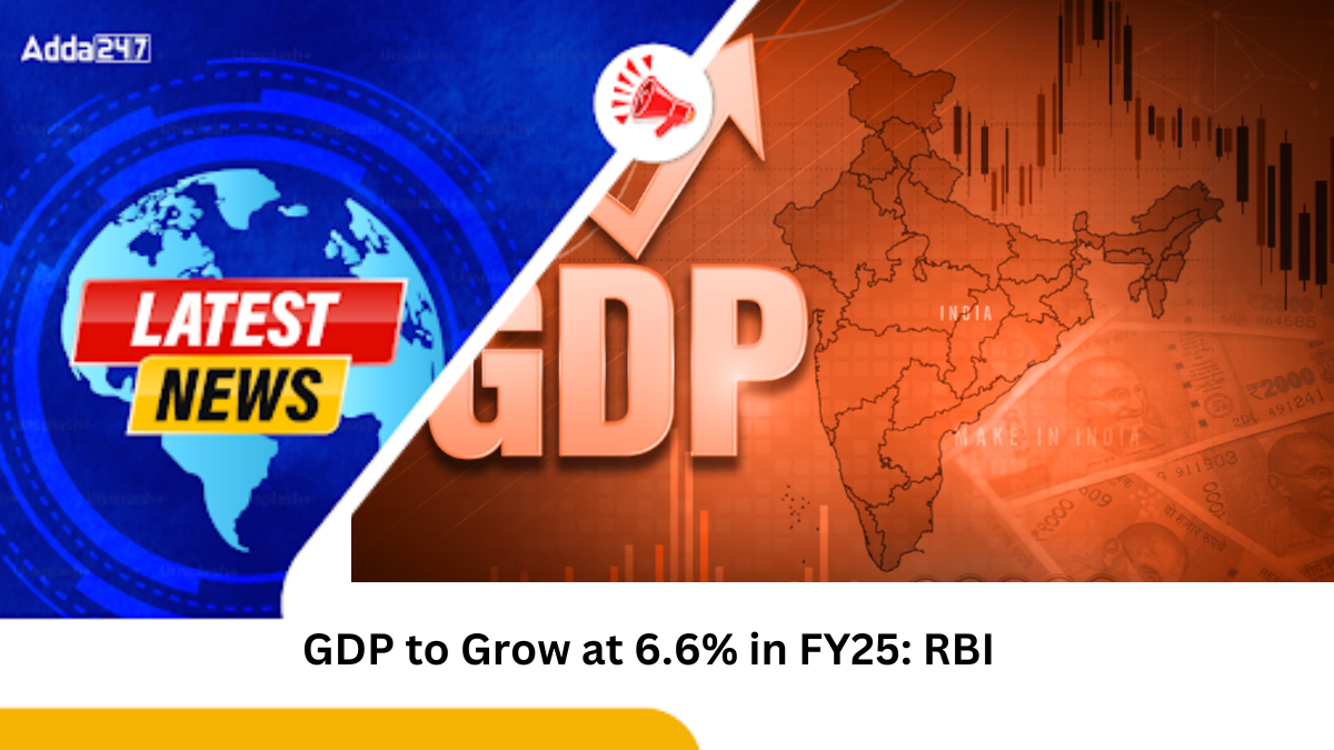 GDP to Grow at 6.6% in FY25: RBI