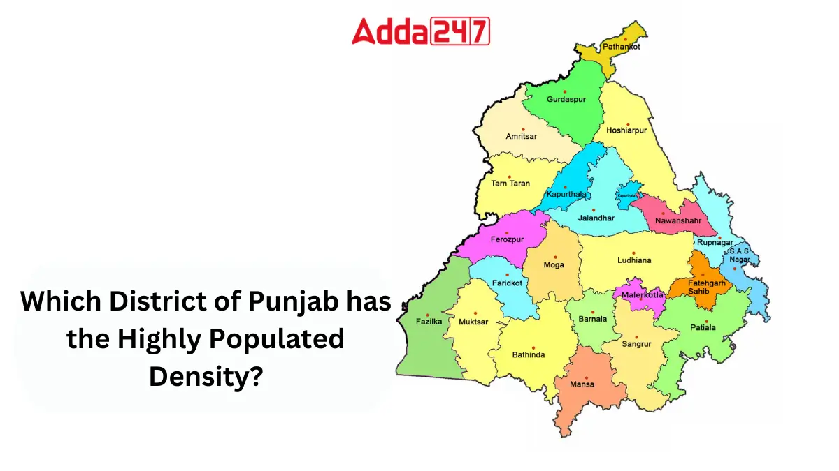 Which District of Punjab has the Highly Populated Density?