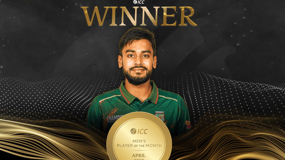Mehidy Hasan Miraz Wins ICC Men’s Player of the Month – April 2025
