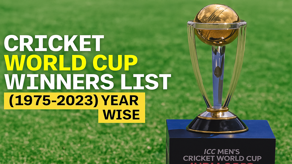 Cricket World Cup Winners List (1975-2025) Year Wise