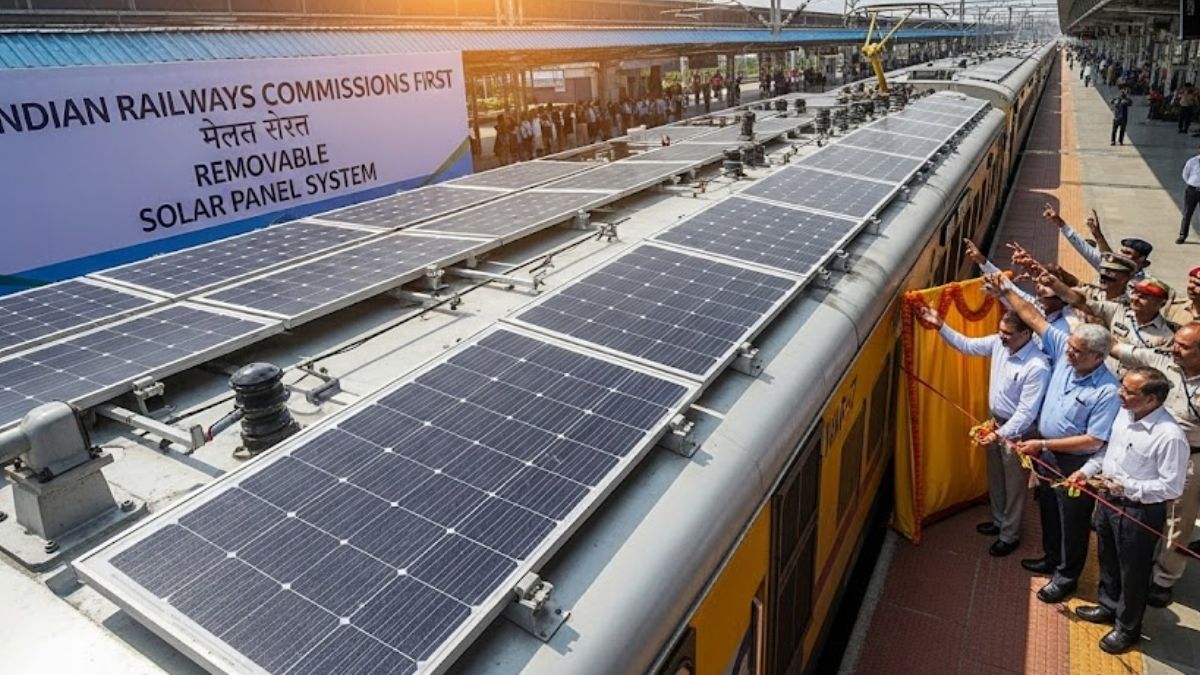 Indian Railways Commissions First Removable Solar Panel System Between Tracks at BLW, Varanasi