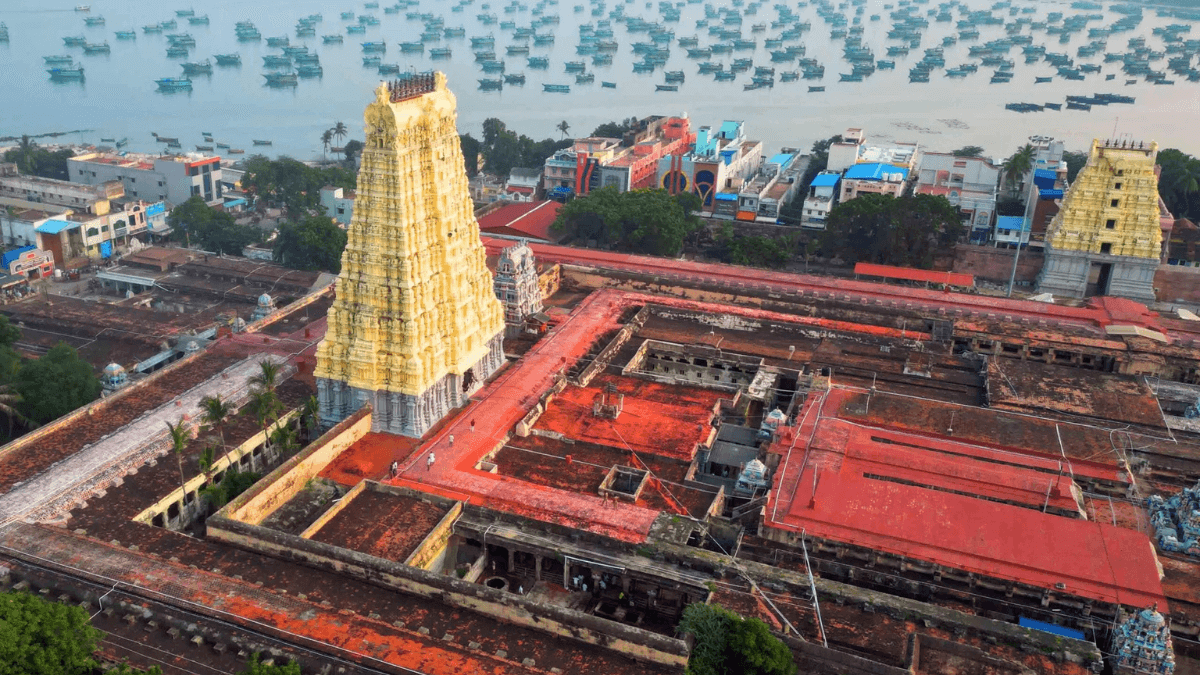 Which Indian Village is Famous for the Temple of Floating Stones?