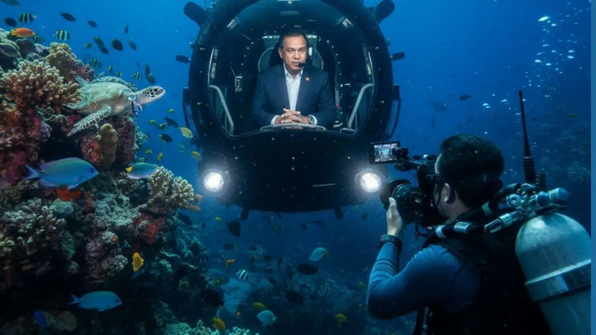 Palau Hosts World’s First Live Underwater Interview