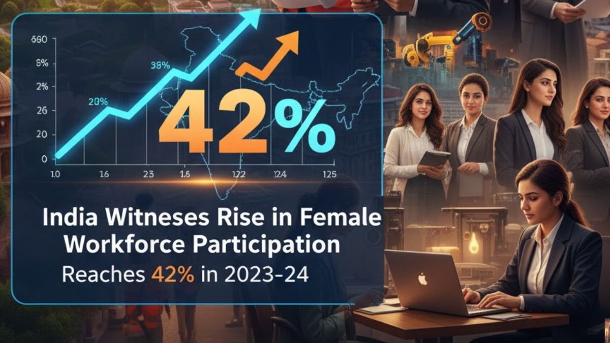 India’s Female Workforce Participation Rises to 42% in 2023–24