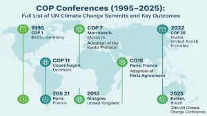 COP Conferences (1995–2025): Full List of UN Climate Change Summits and Key Outcomes