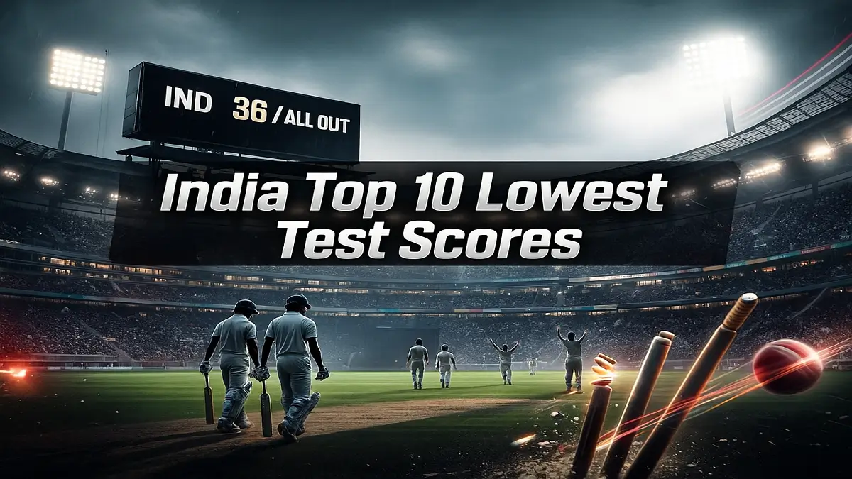India Top 10 Lowest Scores in Test Cricket