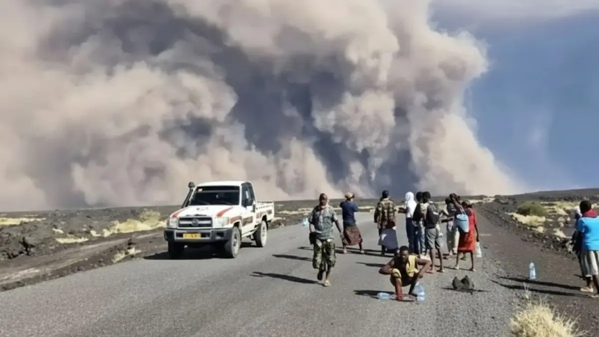 Ethiopia's Hayli Gubbi Volcano Erupts After 12,000 Years, Ash Drifts Towards India