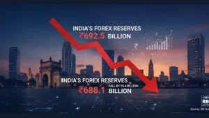 India’s Forex Reserves Fall by $4.47 Billion to $688.1 Billion RBI (1)
