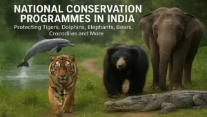 National Conservation Programmes in India: Protecting Tigers, Dolphins, Elephants, Bears, Crocodiles and More