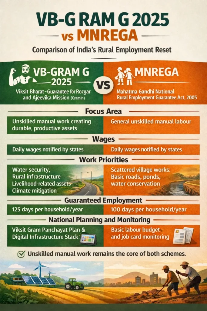 VB–G RAM G 2025 vs MNREGA: Comparison of India's Rural Employment Reset_4.1