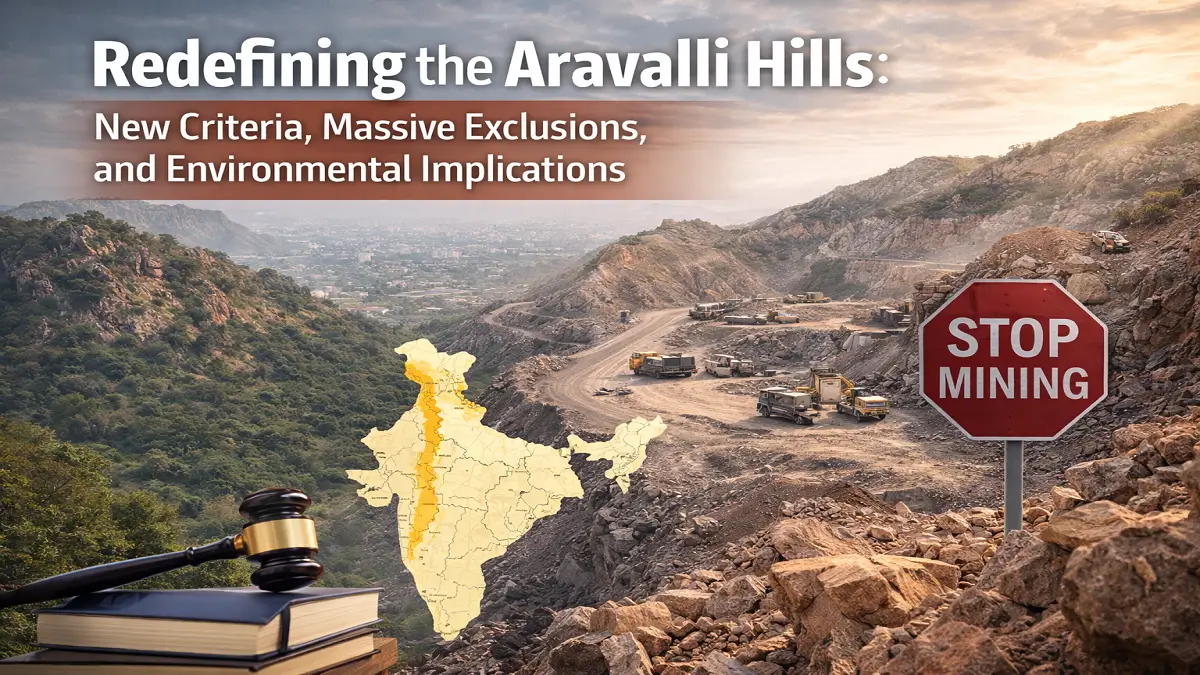 Redefining the Aravalli Hills: New Criteria, Massive Exclusions, and Environmental Implications