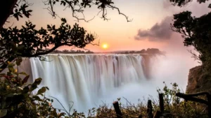 Which Waterfall is known as the Smoke that Thunders?