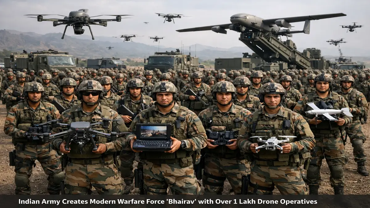 Indian Army Creates Modern Warfare Force ‘Bhairav’ with Over 1 Lakh Drone Operatives
