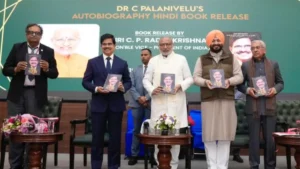 Vice-President Releases Hindi Edition of ‘Palanivelu GUTS’