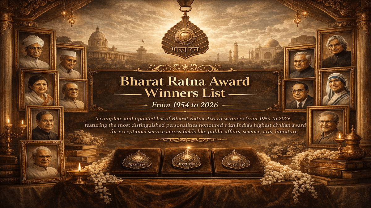 Bharat Ratna Award Winners List From 1954 to 2026 (Update List)