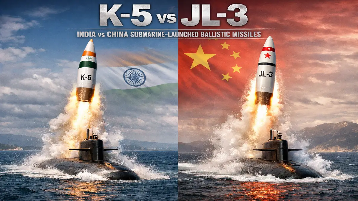 K-5 vs JL-3: India vs China Submarine-Launched Ballistic Missile Comparison