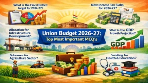 Union Budget 2026-27: Top Most Important MCQ's