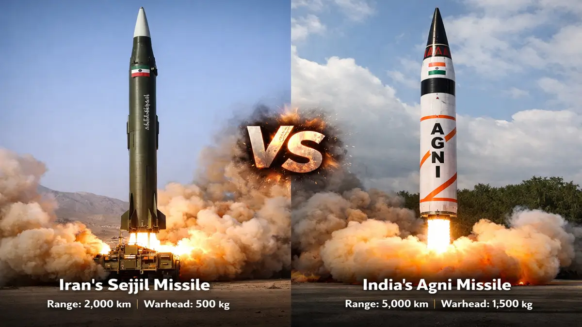 Iran’s Sejjil Missile vs India’s Agni Missile: Range and Power Comparison
