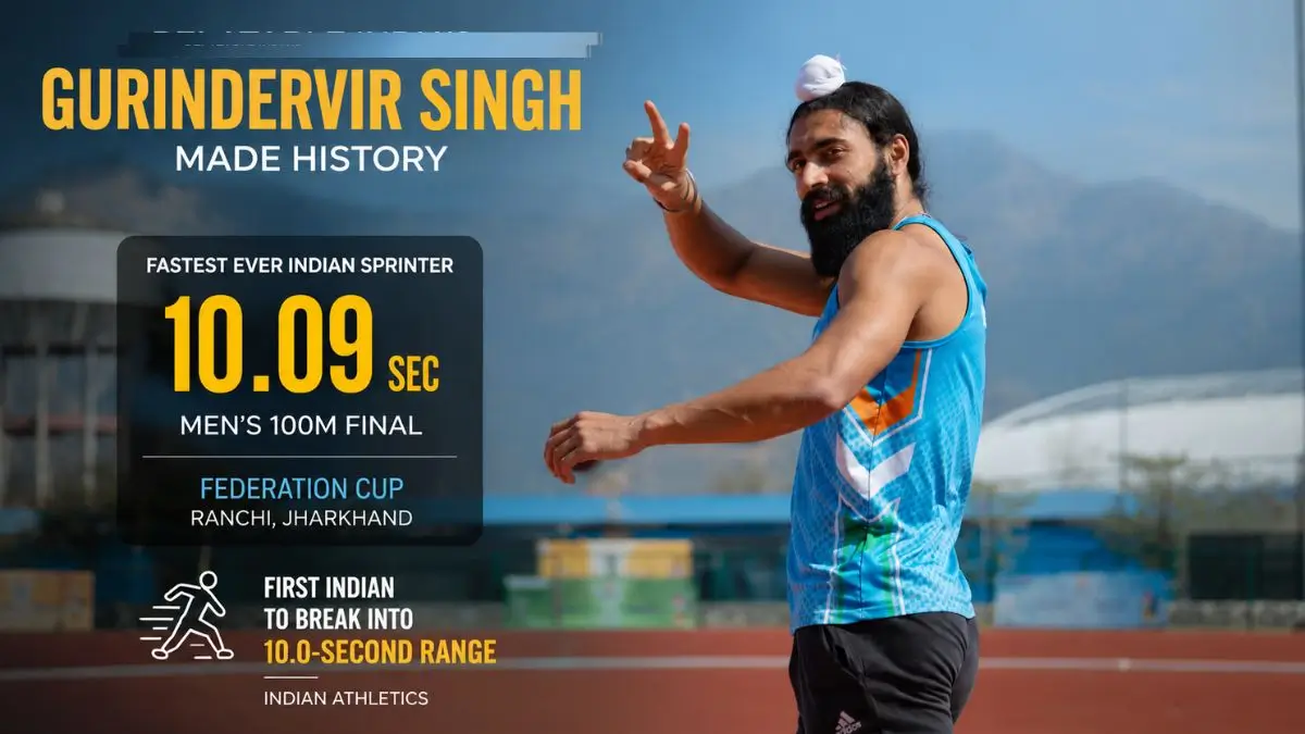 Gurindervir Singh Becomes Fastest Indian Sprinter with Historic 10.09-Second 100m Run