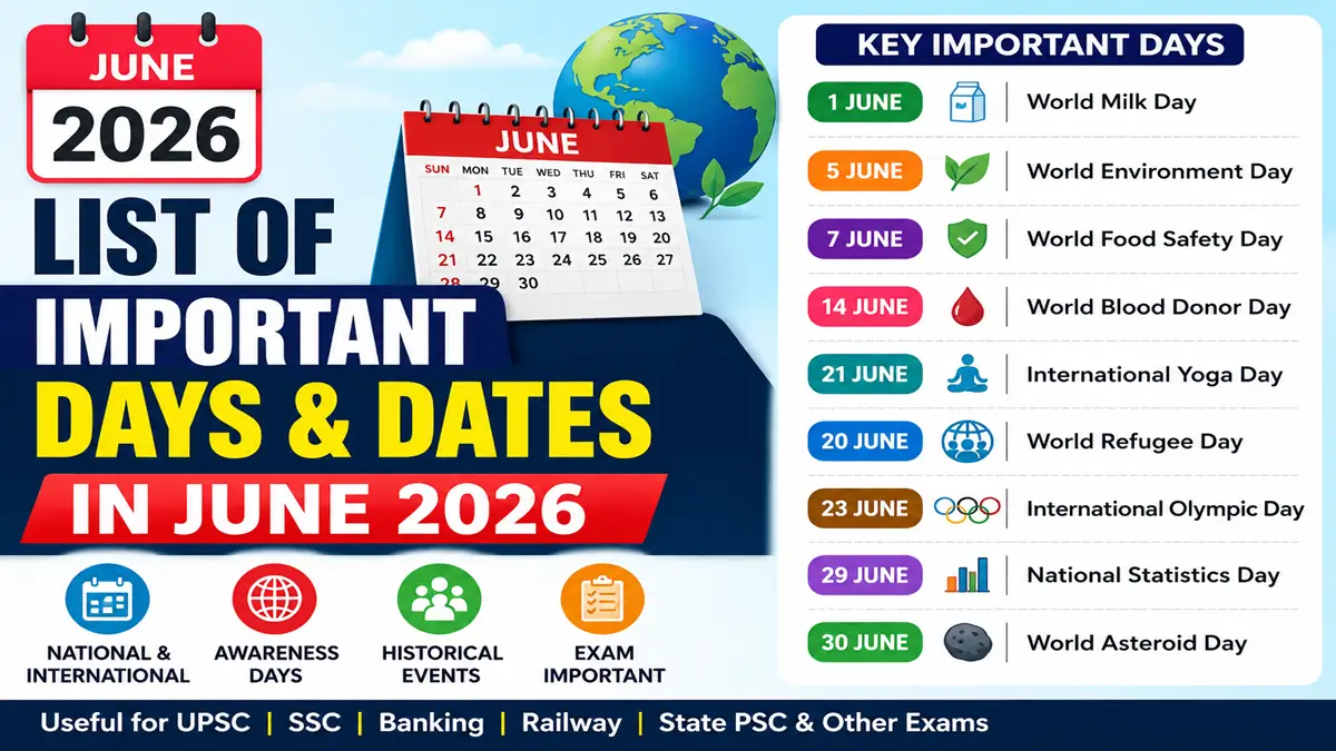 Important Days in June 2026: National and International Dates List