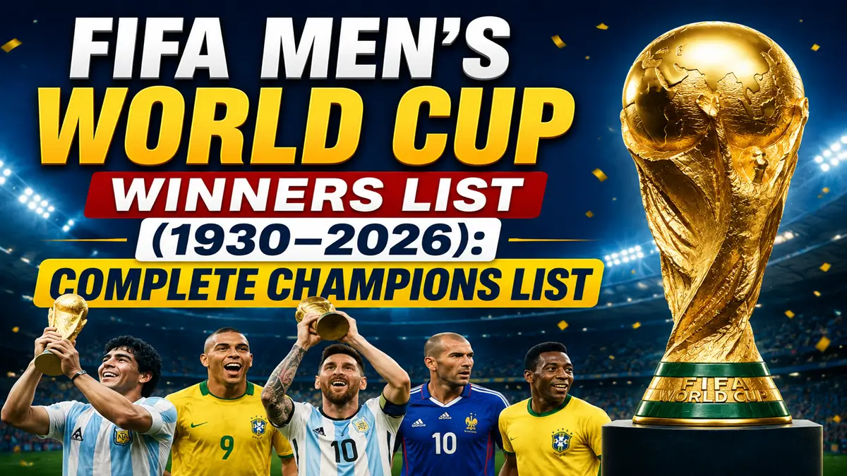 FIFA Men’s World Cup Winners List (1930–2026): Complete Champions List