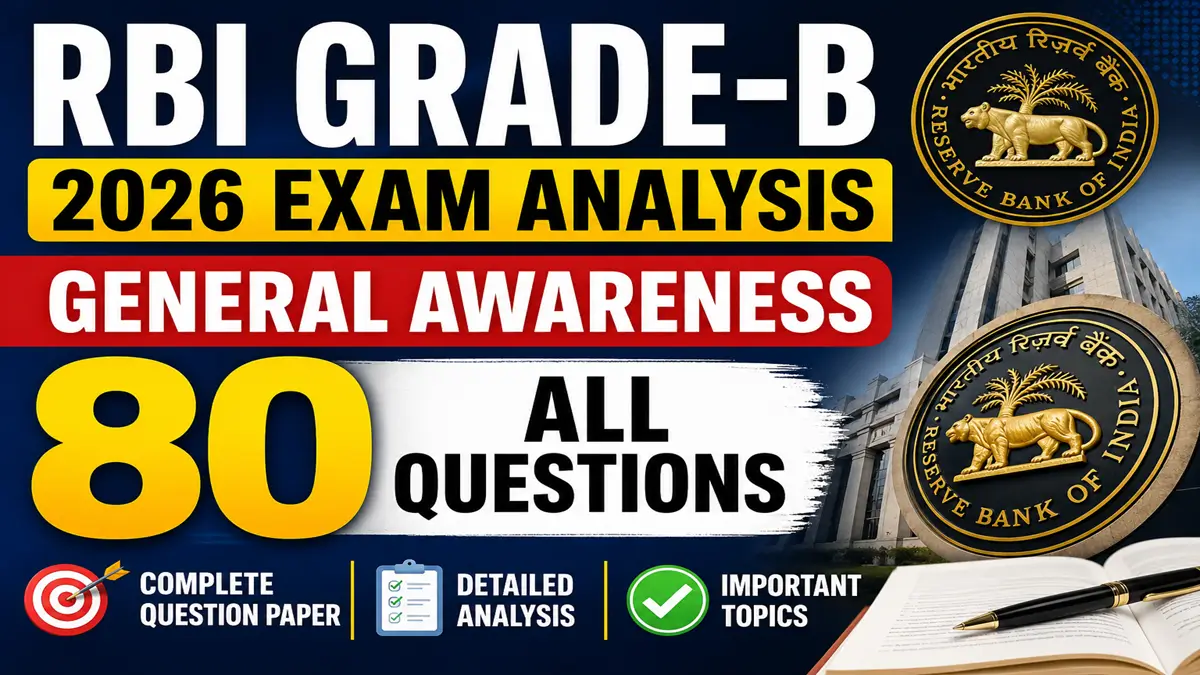 General Awareness - RBI Grade-B 2026 Exam Analysis- All 80 Questions
