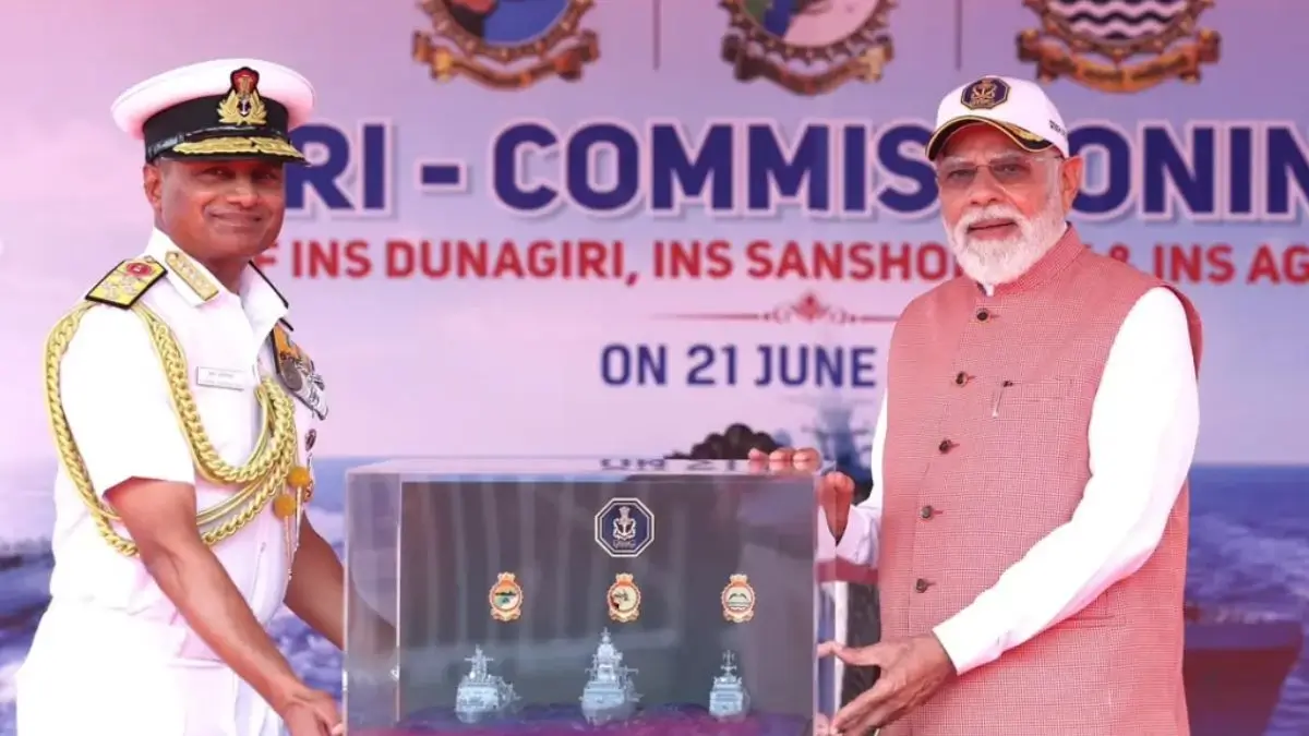 PM Modi Commissions INS Agray, INS Dunagiri and INS Sanshodhak