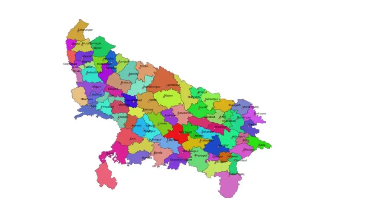 Which District of Uttar Pradesh Shares Borders with the Most States?