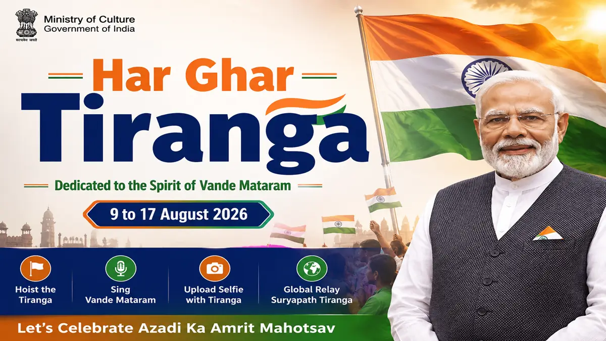 Har Ghar Tiranga 2026 Campaign: Dates, Theme, Vande Mataram, Suryapath Tiranga & Key Facts