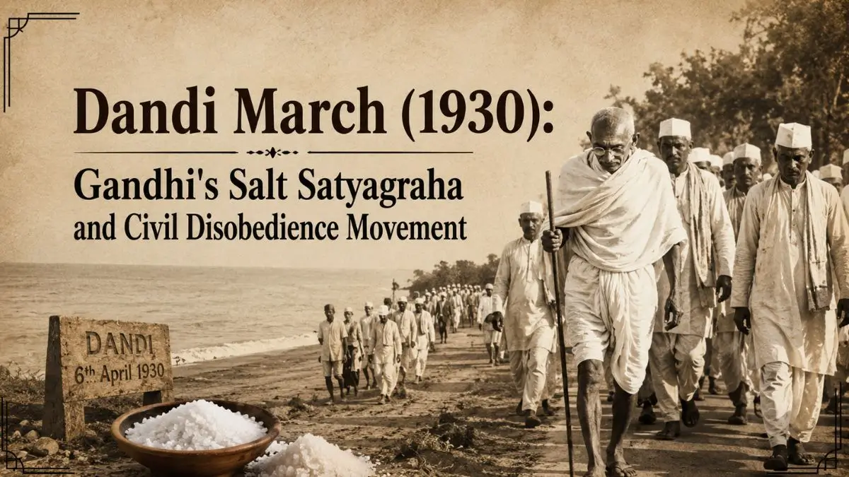 Dandi March (1930): Gandhi's Salt Satyagraha and Civil Disobedience Movement