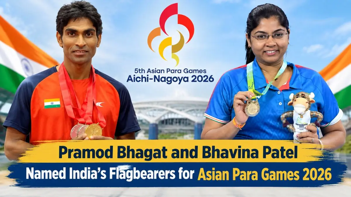 Pramod Bhagat and Bhavina Patel Named India’s Flagbearers for Asian Para Games 2026