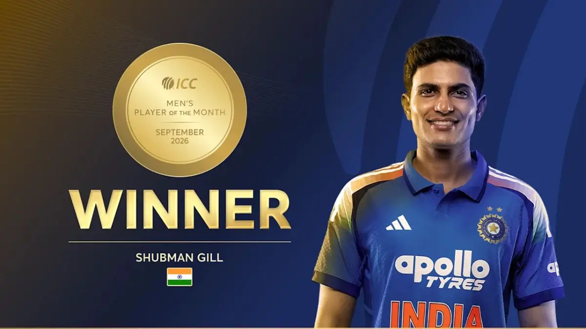 ICC Player of the Month: Shubman Gill Sets Record with Fifth Award