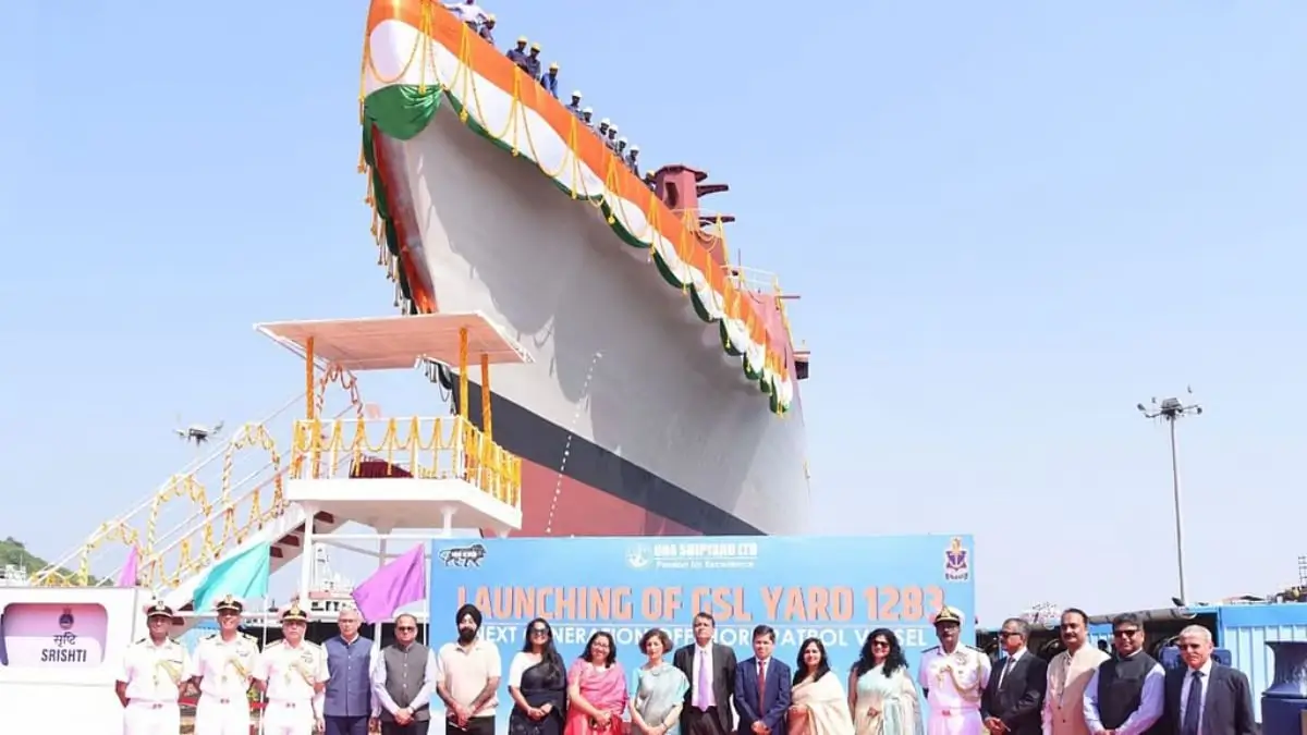 INS Srishti: Goa Shipyard Launches Next Generation Offshore Patrol Vessel