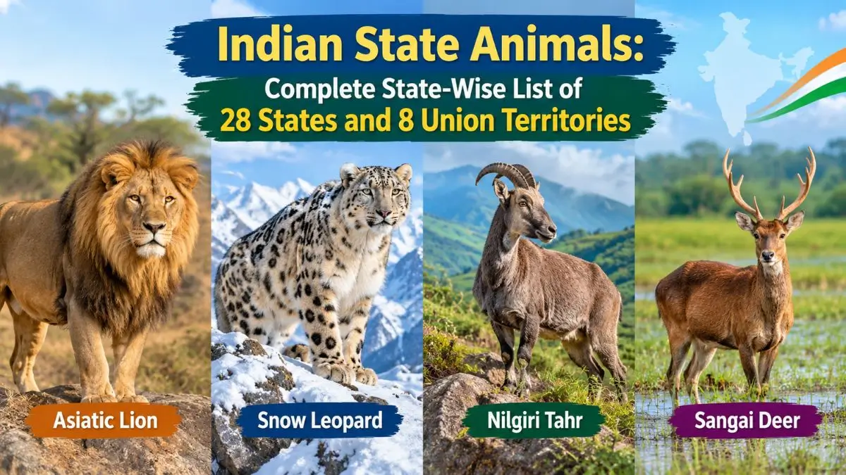 Indian State Animals: Complete State-Wise List of 28 States and 8 Union Territories